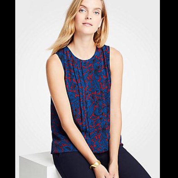 Ann Taylor Tops - Ann Taylor Mystical Garden Pleat Front Shell